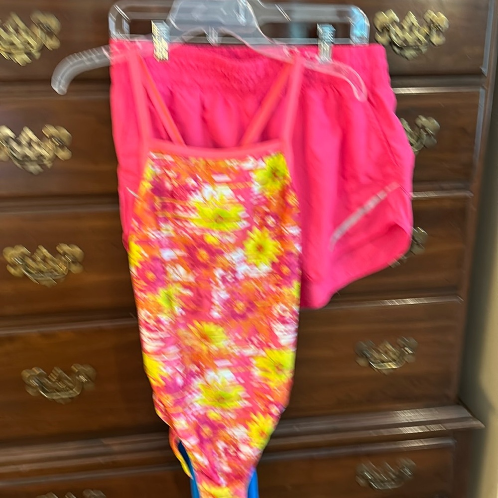 Speedo swimsuit with matching shorts